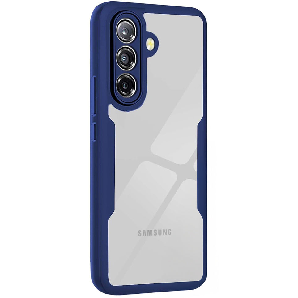 Handyhülle 360° mit Displayschutz für Galaxy A57 5G, Techsuit ColorVerse, Transparent und Dunkelblau