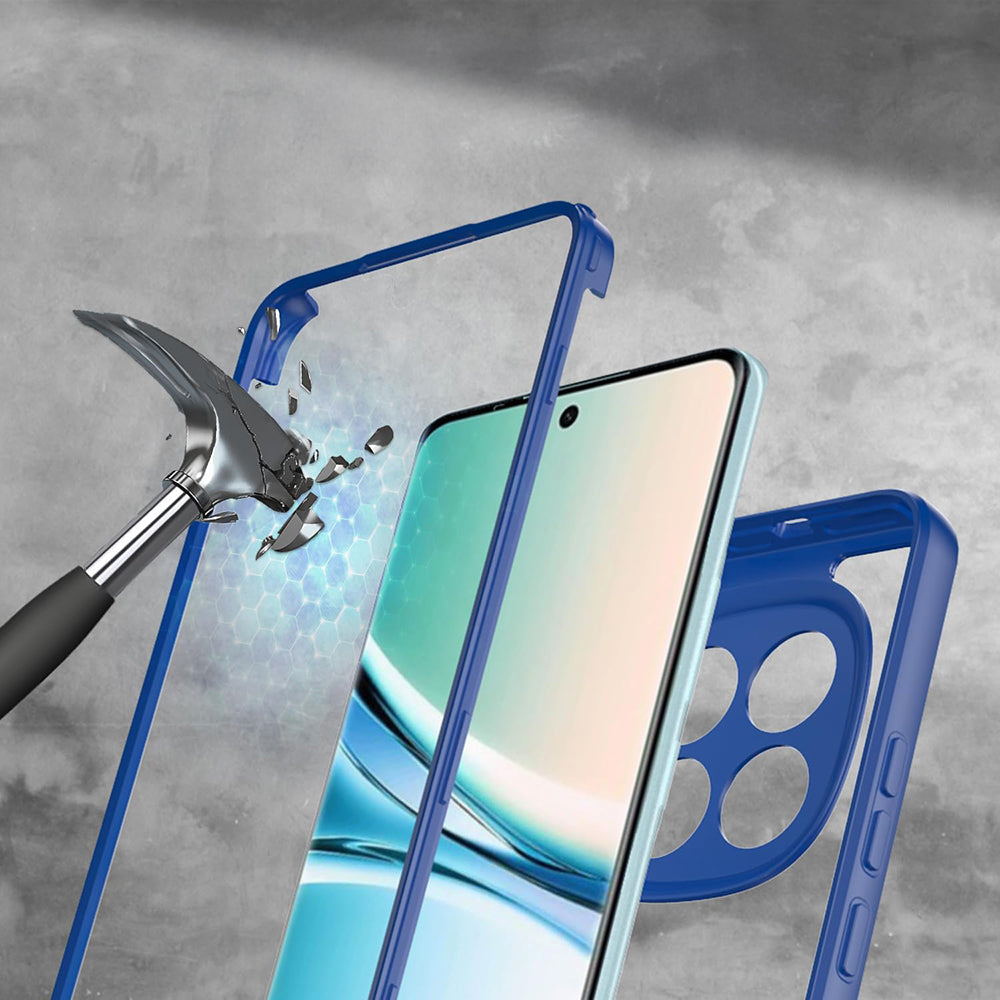 Handyhülle 360° mit Displayschutz für Xiaomi Redmi Note 15 4G, Techsuit ColorVerse, Transparent und Dunkelblau