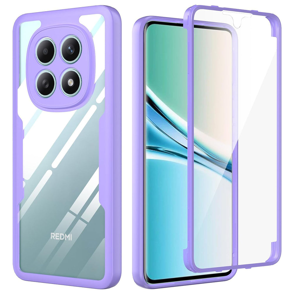 Handyhülle 360° mit Displayschutz für Xiaomi Redmi Note 15 4G, Techsuit ColorVerse, Transparent-Violett