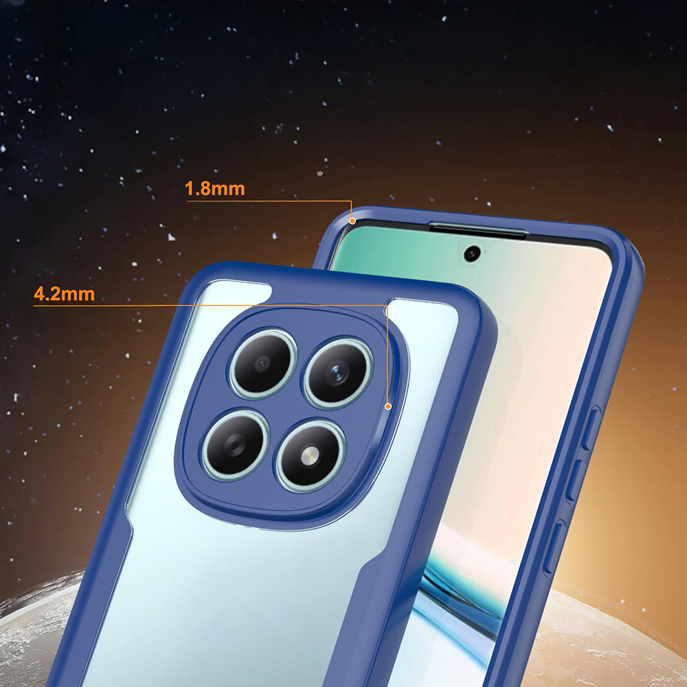 Handyhülle 360° mit Displayschutz für Xiaomi Redmi Note 15 5G / POCO M8 5G, Techsuit ColorVerse, Transparent und Dunkelblau
