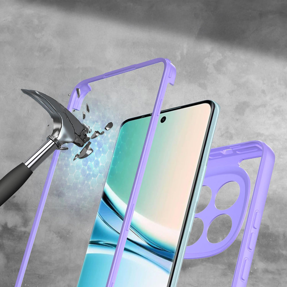 Handyhülle 360° mit Displayschutz für Xiaomi Redmi Note 15 5G / POCO M8 5G, Techsuit ColorVerse, Transparent-Violett