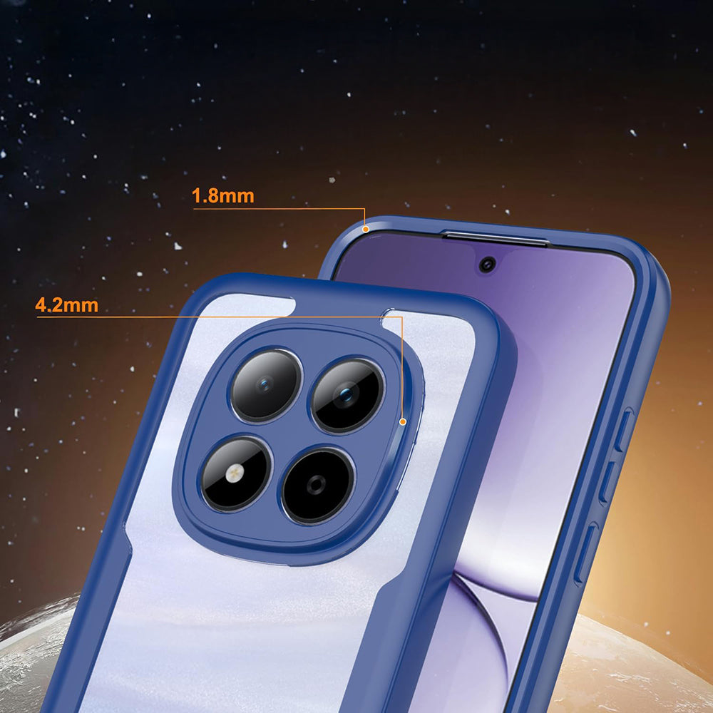 Handyhülle 360° mit Displayschutz für Xiaomi Redmi Note 15 Pro 5G, Techsuit ColorVerse, Transparent und Dunkelblau