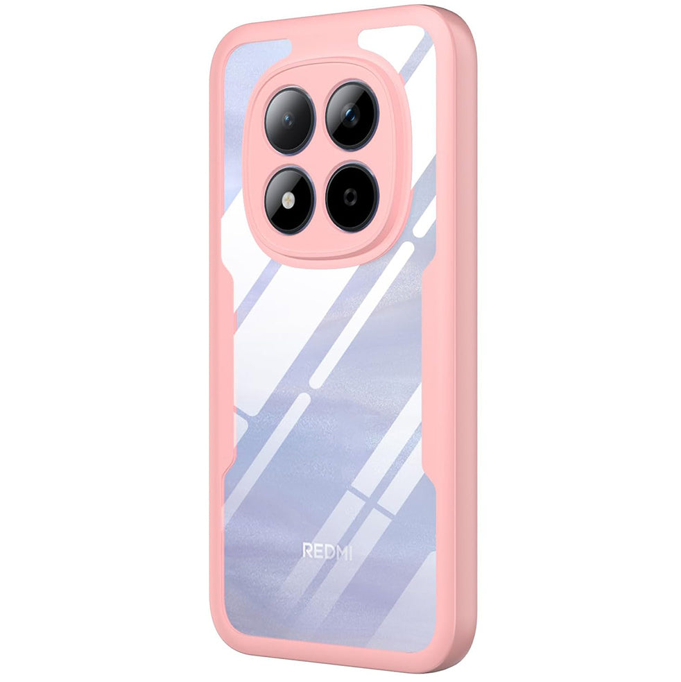 Handyhülle 360° mit Displayschutz für Xiaomi Redmi Note 15 Pro 5G, Techsuit ColorVerse, Transparent und Rosa