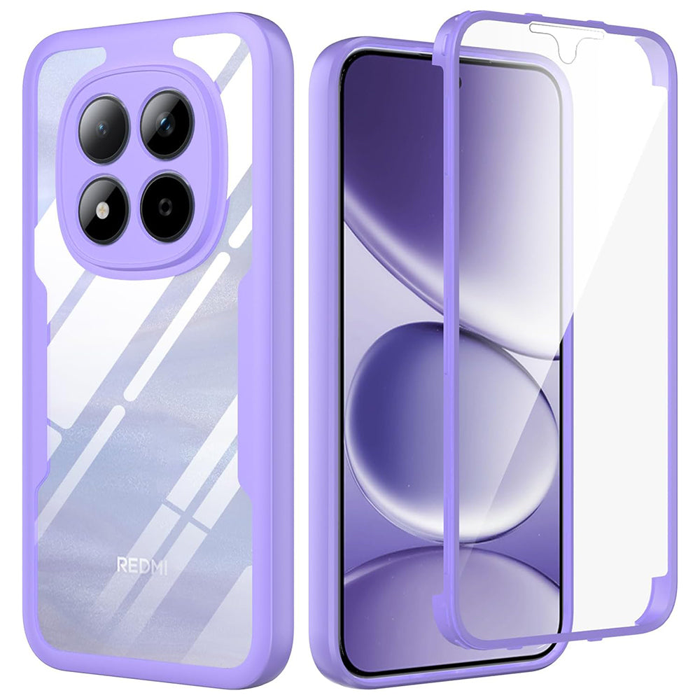 Handyhülle 360° mit Displayschutz für Xiaomi Redmi Note 15 Pro 5G, Techsuit ColorVerse, Transparent-Violett
