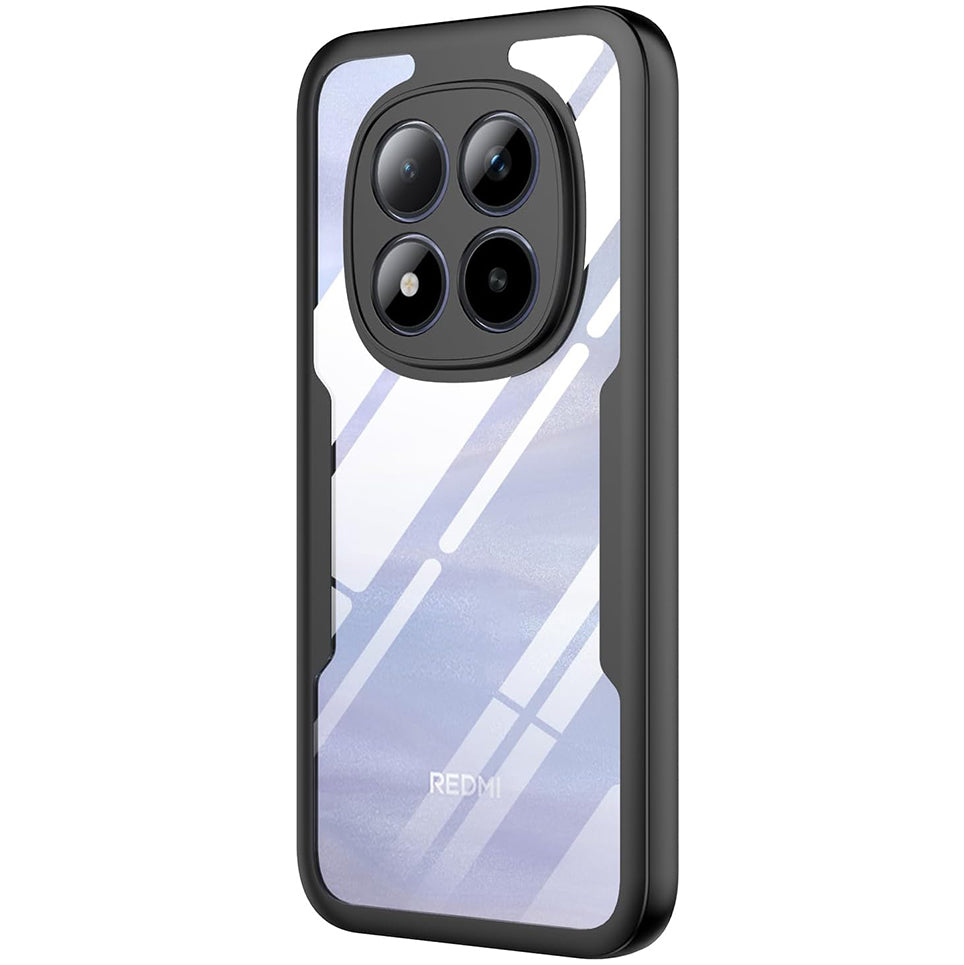 Handyhülle 360° mit Displayschutz für Xiaomi Redmi Note 15 Pro Plus 5G / POCO M8 Pro 5G, Techsuit ColorVerse, Transparent mit schwarzen Rahmen