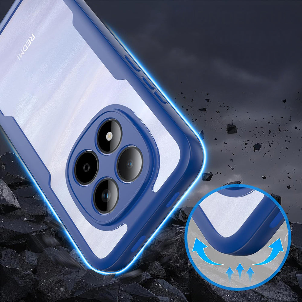 Handyhülle 360° mit Displayschutz für Xiaomi Redmi Note 15 Pro Plus 5G / POCO M8 Pro 5G, Techsuit ColorVerse, Transparent und Dunkelblau