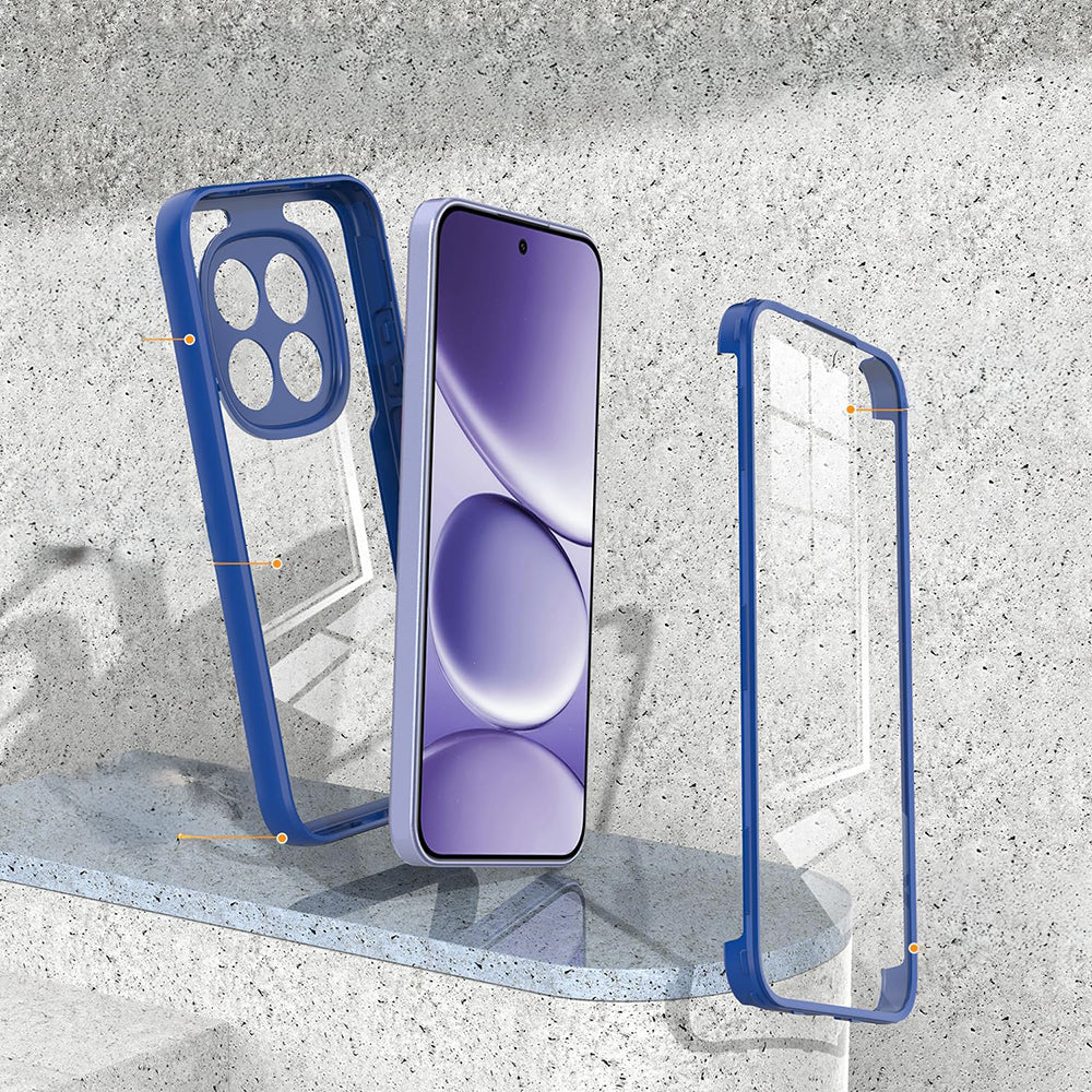 Handyhülle 360° mit Displayschutz für Xiaomi Redmi Note 15 Pro Plus 5G / POCO M8 Pro 5G, Techsuit ColorVerse, Transparent und Dunkelblau