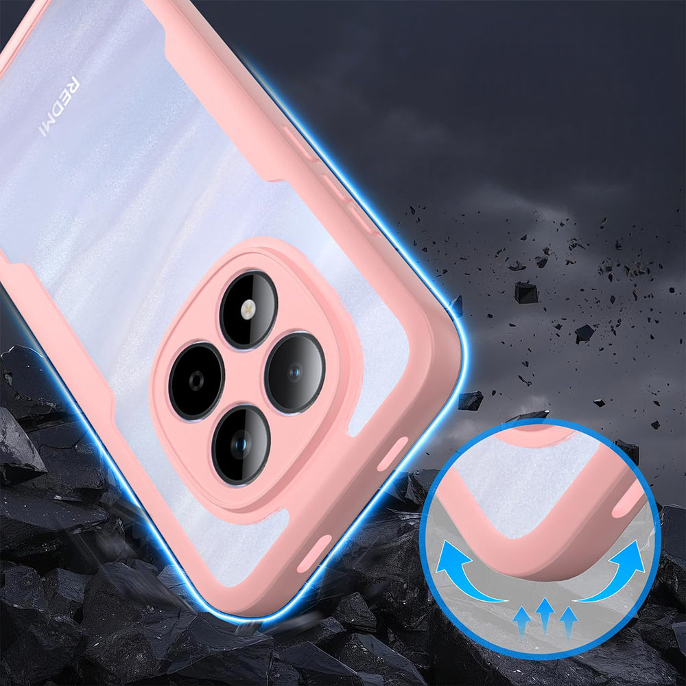 Handyhülle 360° mit Displayschutz für Xiaomi Redmi Note 15 Pro Plus 5G / POCO M8 Pro 5G, Techsuit ColorVerse, Transparent und Rosa