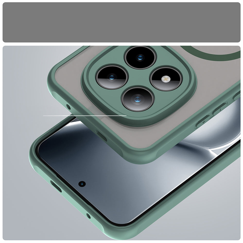 Handyhülle für Xiaomi Redmi Note 15 Pro Plus 5G / POCO M8 Pro 5G, Techsuit HaloFrost II MagSafe, Grün