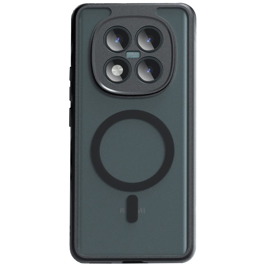Handyhülle für Xiaomi Redmi Note 15 Pro 5G, Techsuit PureFrost MagSafe, Durchscheinend mit schwarzen Rahmen