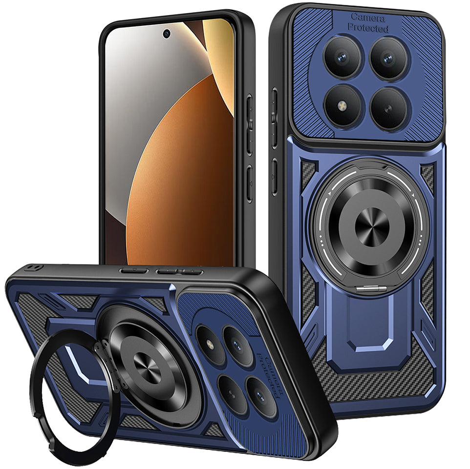 Handyhülle für Xiaomi Redmi Note 15 Pro 5G, Techsuit RuggedCam, Blau-Schwarz
