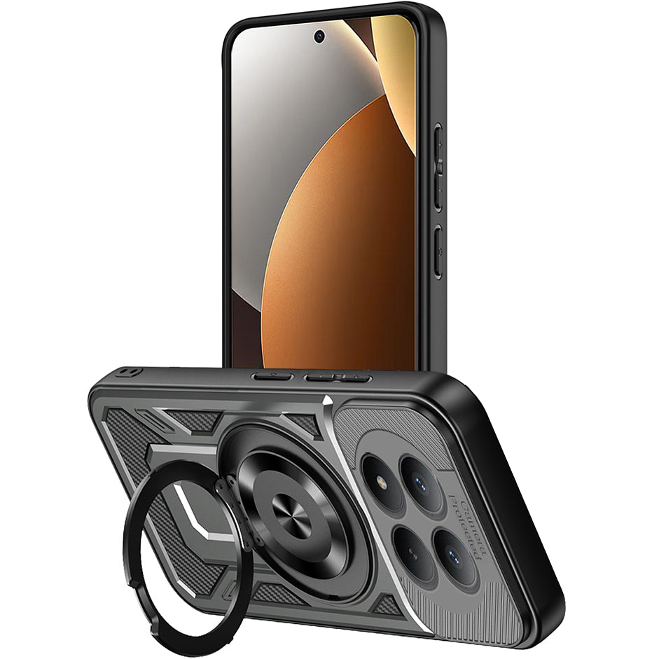 Handyhülle für Xiaomi Redmi Note 15 Pro 5G, Techsuit RuggedCam, Grau-Schwarz