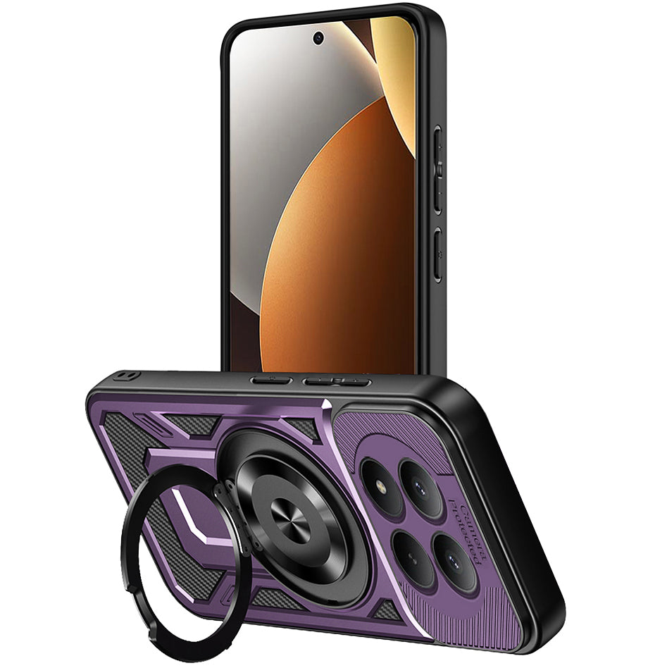 Handyhülle für Xiaomi Redmi Note 15 Pro 5G, Techsuit RuggedCam, Violett / Schwarz