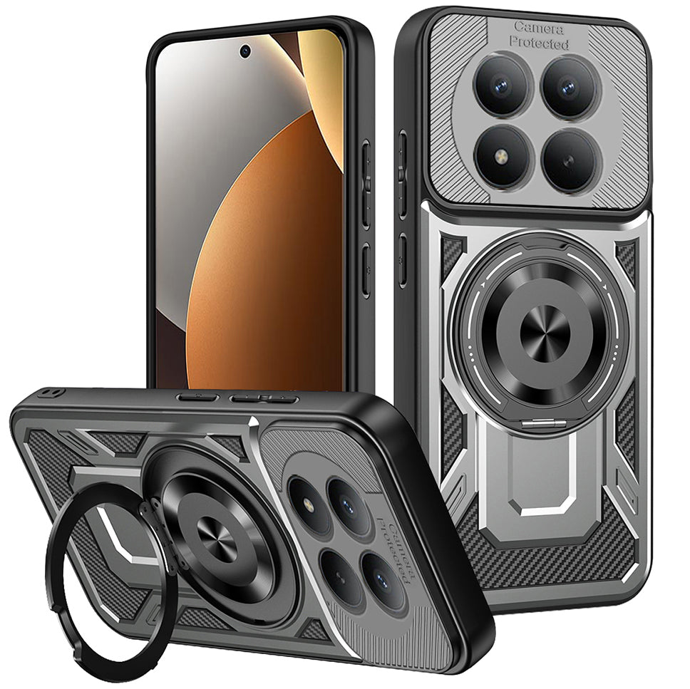 Handyhülle für Xiaomi Redmi Note 15 Pro Plus 5G / POCO M8 Pro 5G, Techsuit RuggedCam, Grau-Schwarz