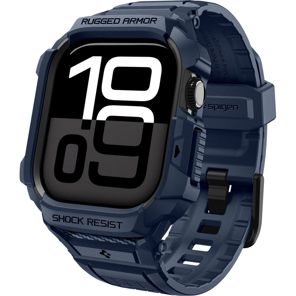 Schutzhülle mit Armband für Apple Watch 11 / 10 42 mm, Spigen Rugged Armor Pro 2, Dunkelblau