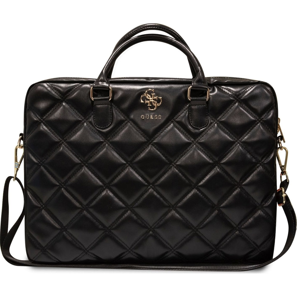 Tasche Guess Quilted 4G Metal Logo für Laptops 13'' / 14'' / 15'' / 16'', schwarz