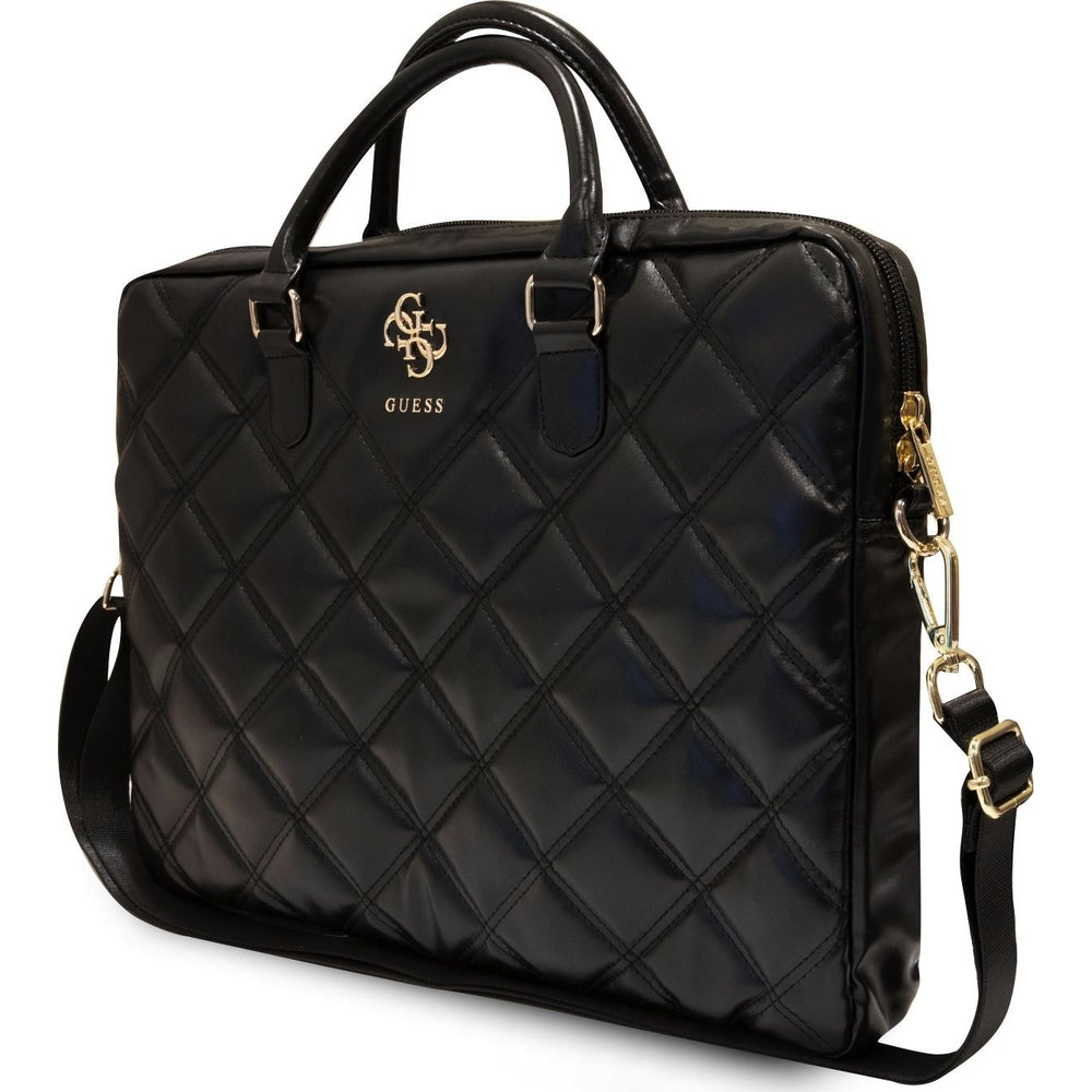 Tasche Guess Quilted 4G Metal Logo für Laptops 13'' / 14'' / 15'' / 16'', schwarz