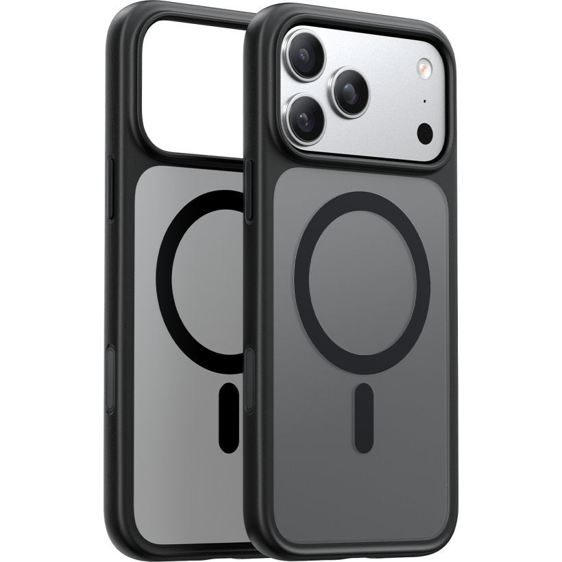 Handyhülle für iPhone 17 Pro, Torras Guardian-Mag mit MagSafe, Durchscheinend mit schwarzen Rahmen