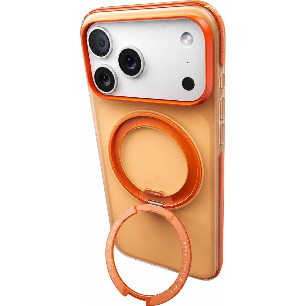 Handyhülle für iPhone 17 Pro Max, Torras Ostand O3 Hue mit MagSafe, Transluzent-Orange