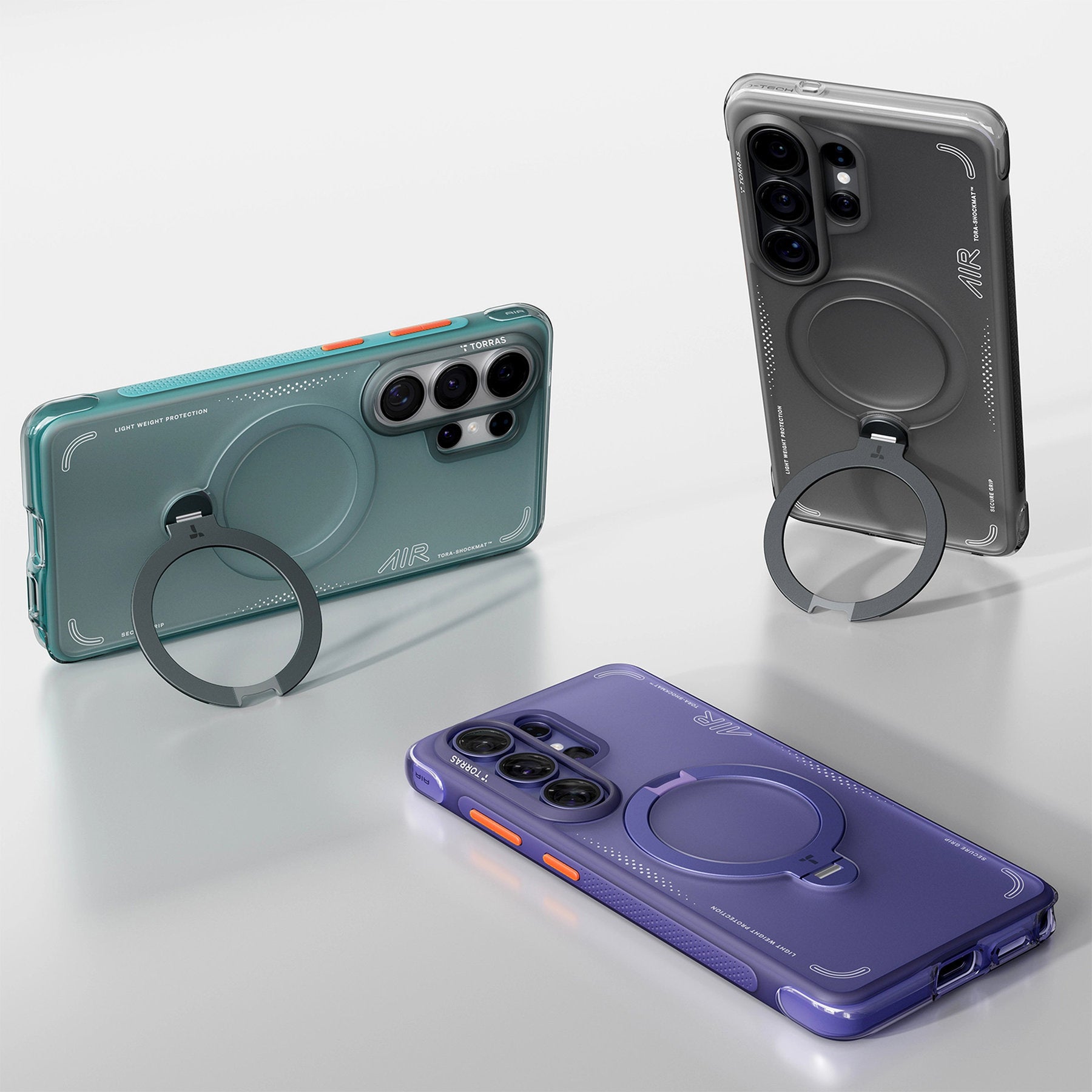Handyhülle mit 360° drehbarem Standfuß für Galaxy S26 Ultra, Torras Ostand Q3 Air mit MagSafe, Schwarz