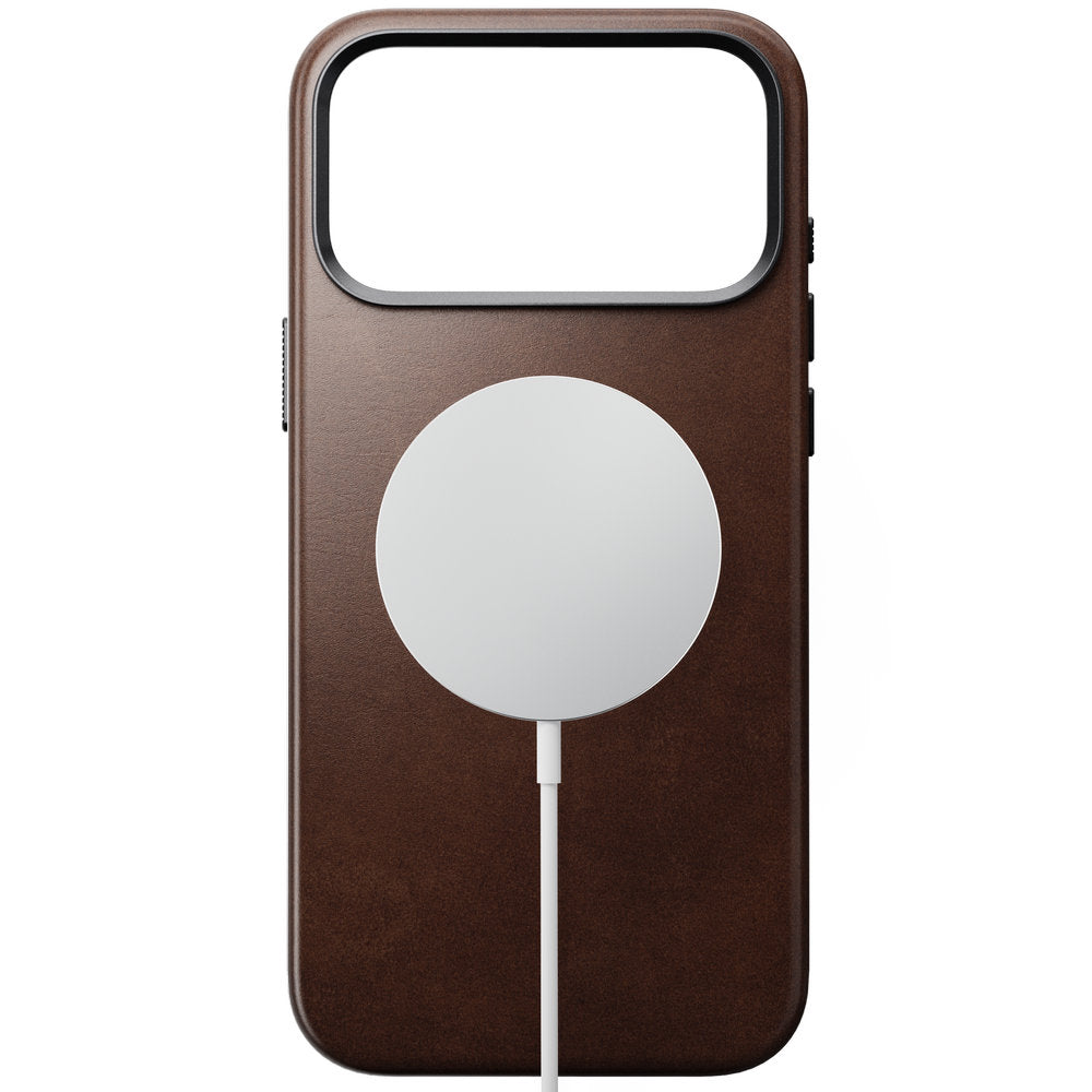 Leder Handyhülle für iPhone 18 Pro Max / 17 Pro Max mit MagSafe, Traditional Leather Case Horween Series, rustikales Braun (7/9)