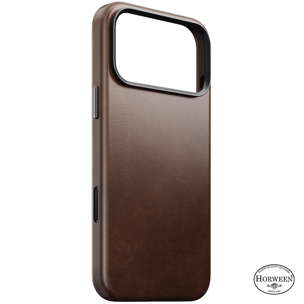 Leder Handyhülle für iPhone 18 Pro Max / 17 Pro Max mit MagSafe, Traditional Leather Case Horween Series, rustikales Braun (6/9)