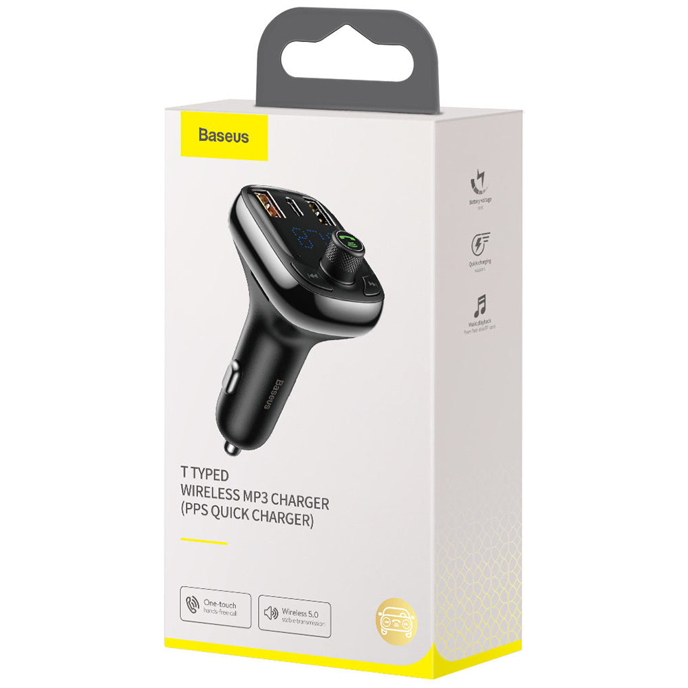 Autoladegerät Baseus + Transmitter FM Baseus S-13 2x USB-A, USB-C, Schwarz