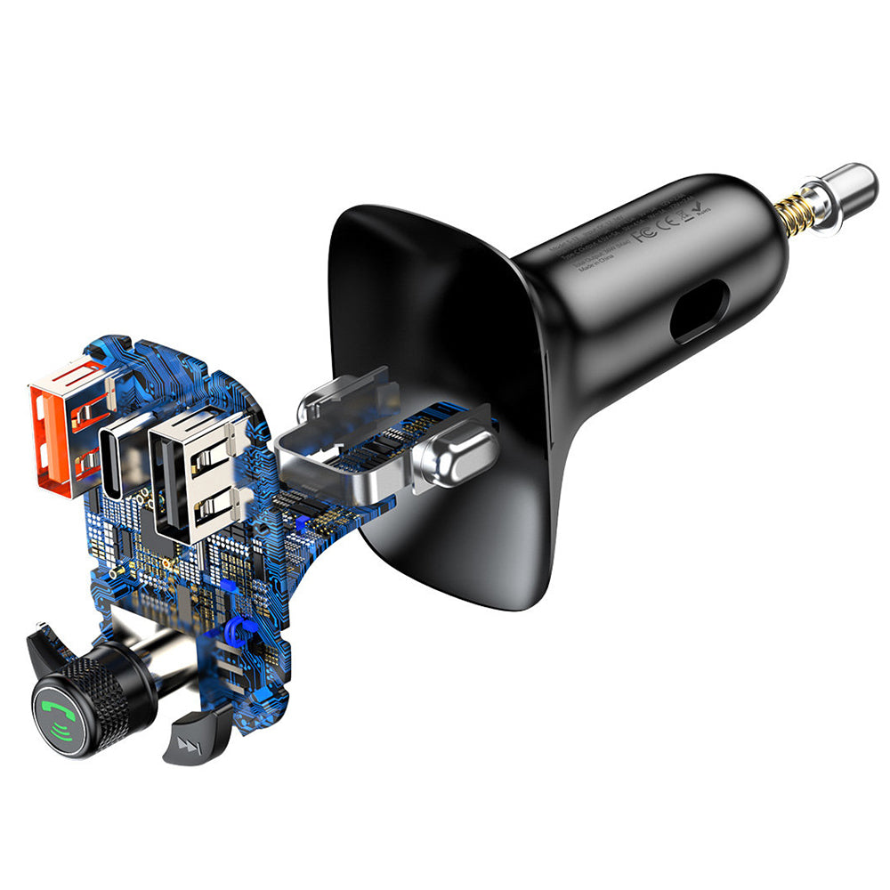 Autoladegerät Baseus + Transmitter FM Baseus S-13 2x USB-A, USB-C, Schwarz