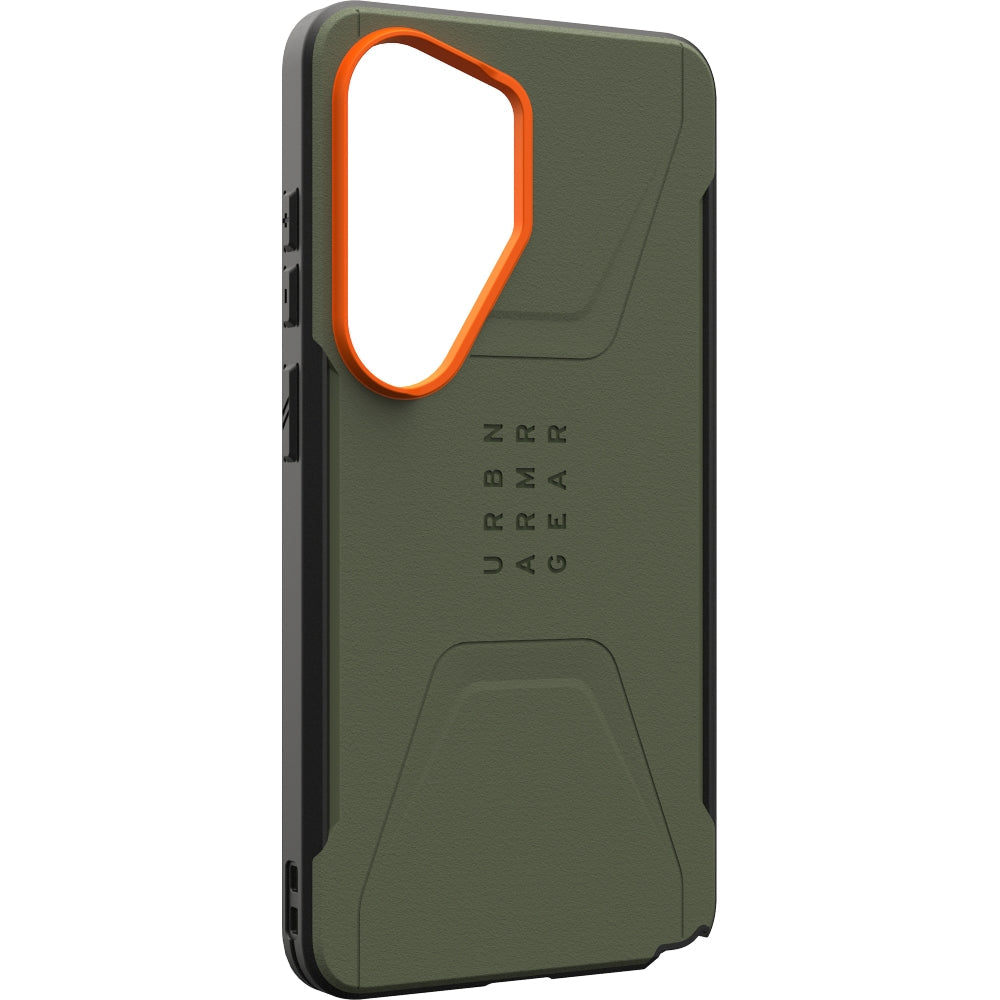 Handyhülle für Galaxy S26 Ultra, Urban Armor Gear Civilian Magnet, Grün mit Orange