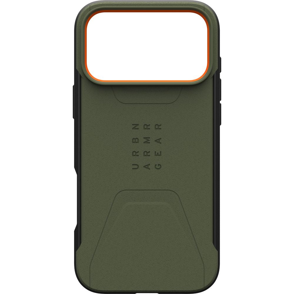 Handyhülle für iPhone 18 Pro Max / 17 Pro Max, UAG Civilian Mag mit MagSafe, Grün mit Orange