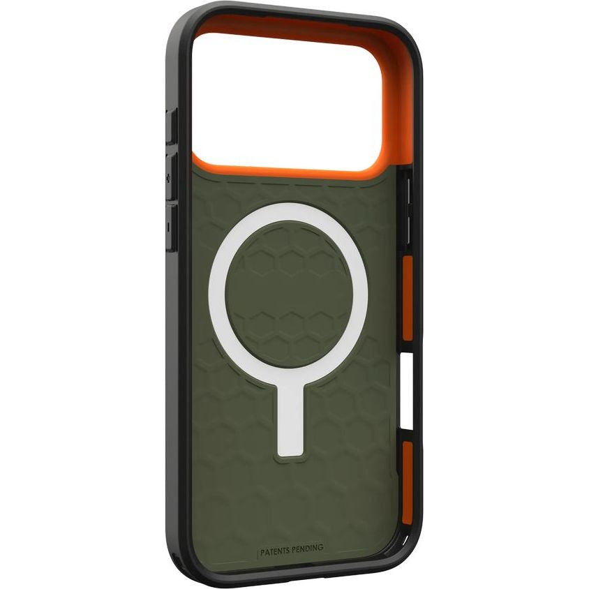 Handyhülle für iPhone 18 Pro Max / 17 Pro Max, UAG Civilian Mag mit MagSafe, Grün mit Orange