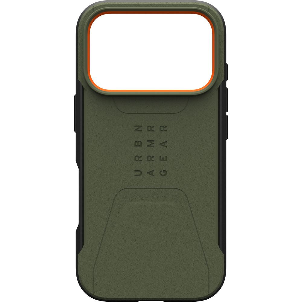 Handyhülle für iPhone 18 Pro / 17 Pro, UAG Civilian Mag mit MagSafe, Grün mit Orange