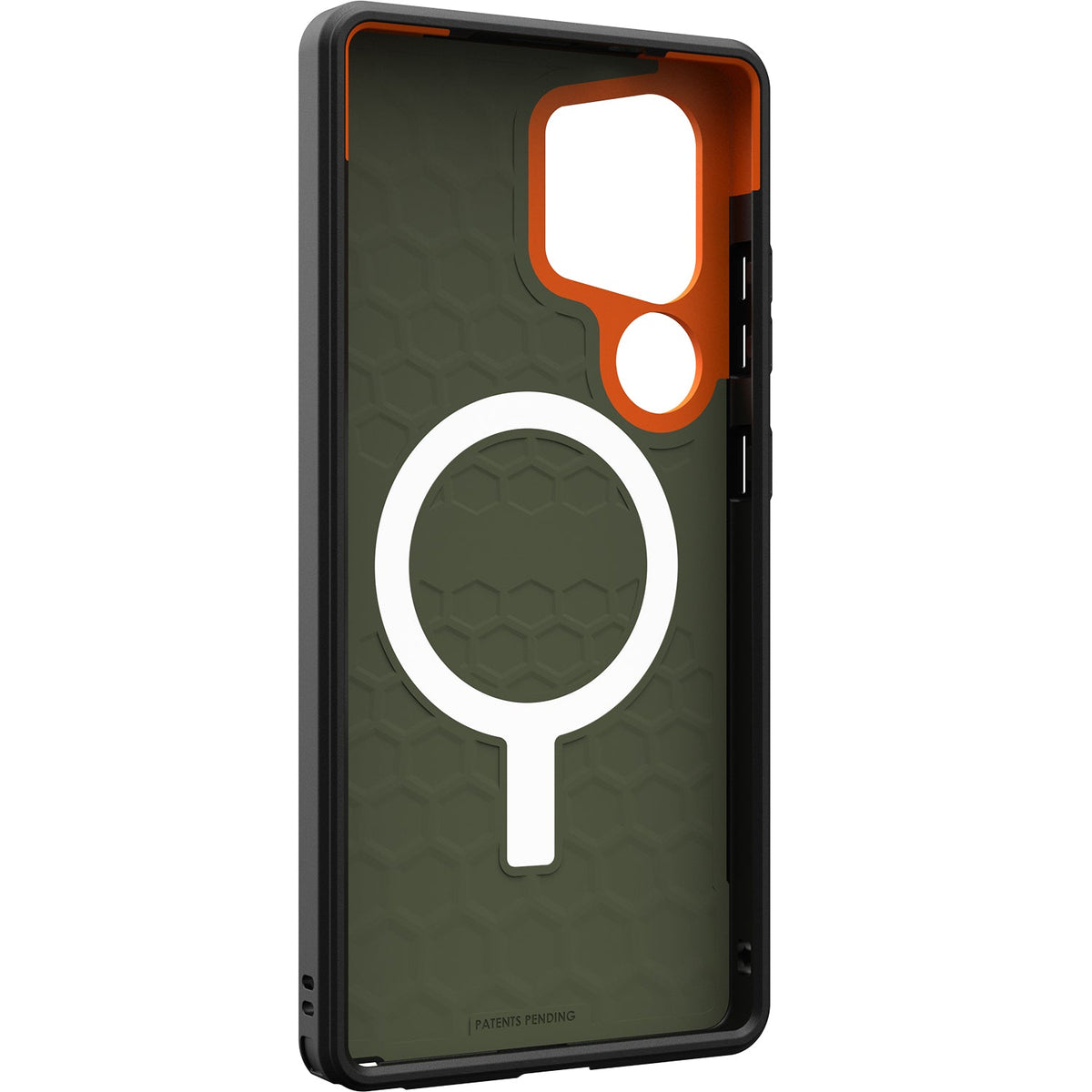 Handyhülle für Galaxy S25 Ultra, UAG Civilian Magnet, Grün mit Orange