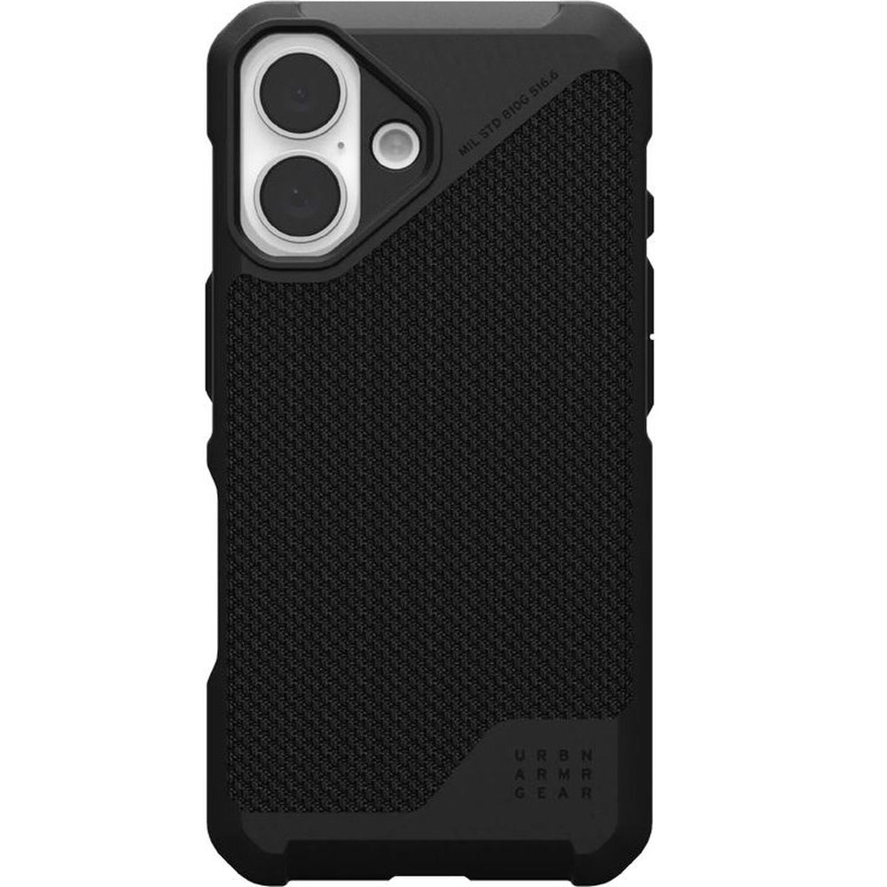 Handyhülle für iPhone 16, Urban Armor Gear Metropolis LT Mag mit MagSafe, Schwarz mit Kevlar