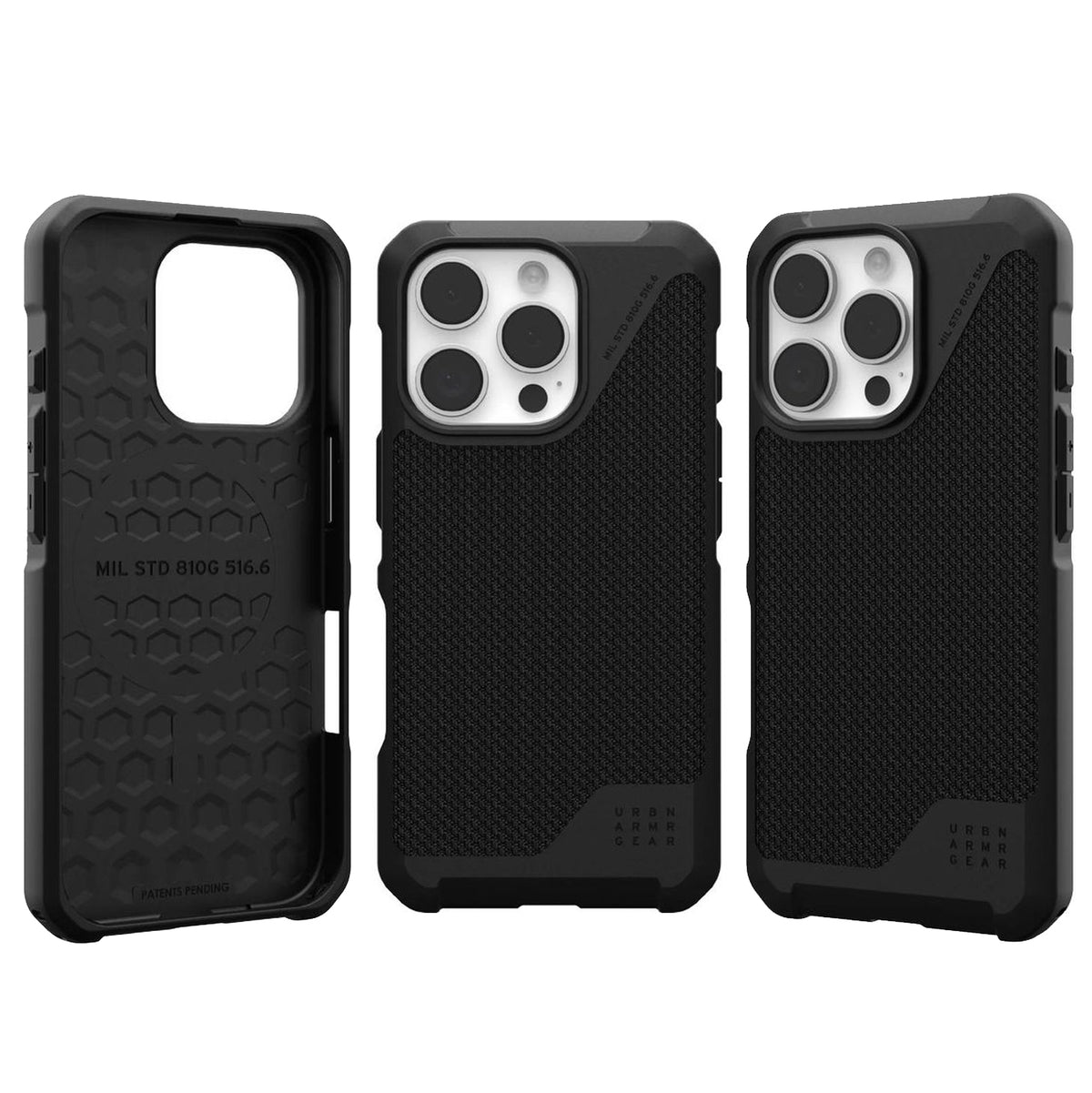 Handyhülle für iPhone 16 Pro, UAG Metropolis LT Mag mit MagSafe, Schwarz mit Kevlar