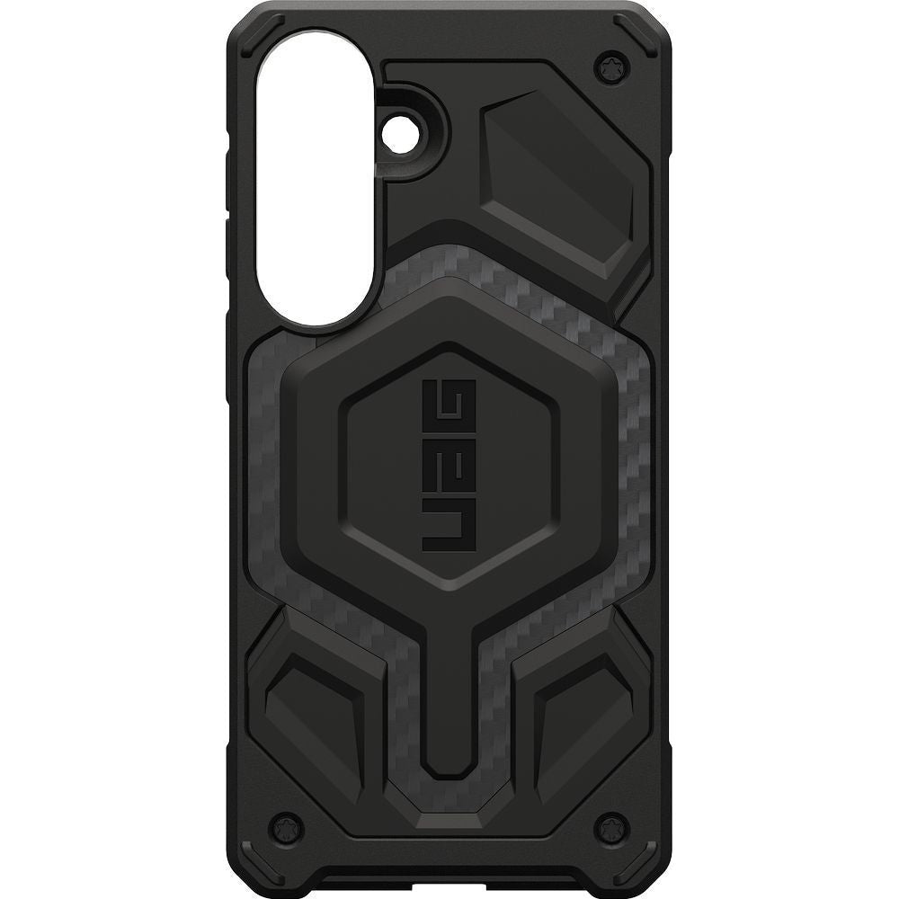 Handyhülle für Galaxy S26 Plus, Urban Armor Gear Monarch Pro Mag mit MagSafe, Schwarz mit Kohlefaser