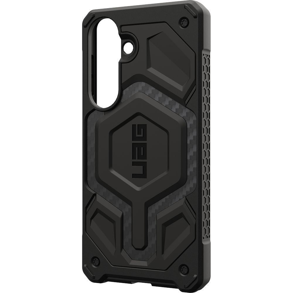 Handyhülle für Galaxy S26 Plus, Urban Armor Gear Monarch Pro Mag mit MagSafe, Schwarz mit Kohlefaser
