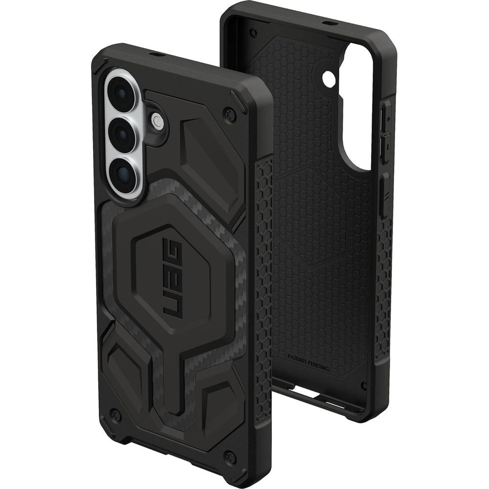 Handyhülle für Galaxy S26 Plus, Urban Armor Gear Monarch Pro Mag mit MagSafe, Schwarz mit Kohlefaser