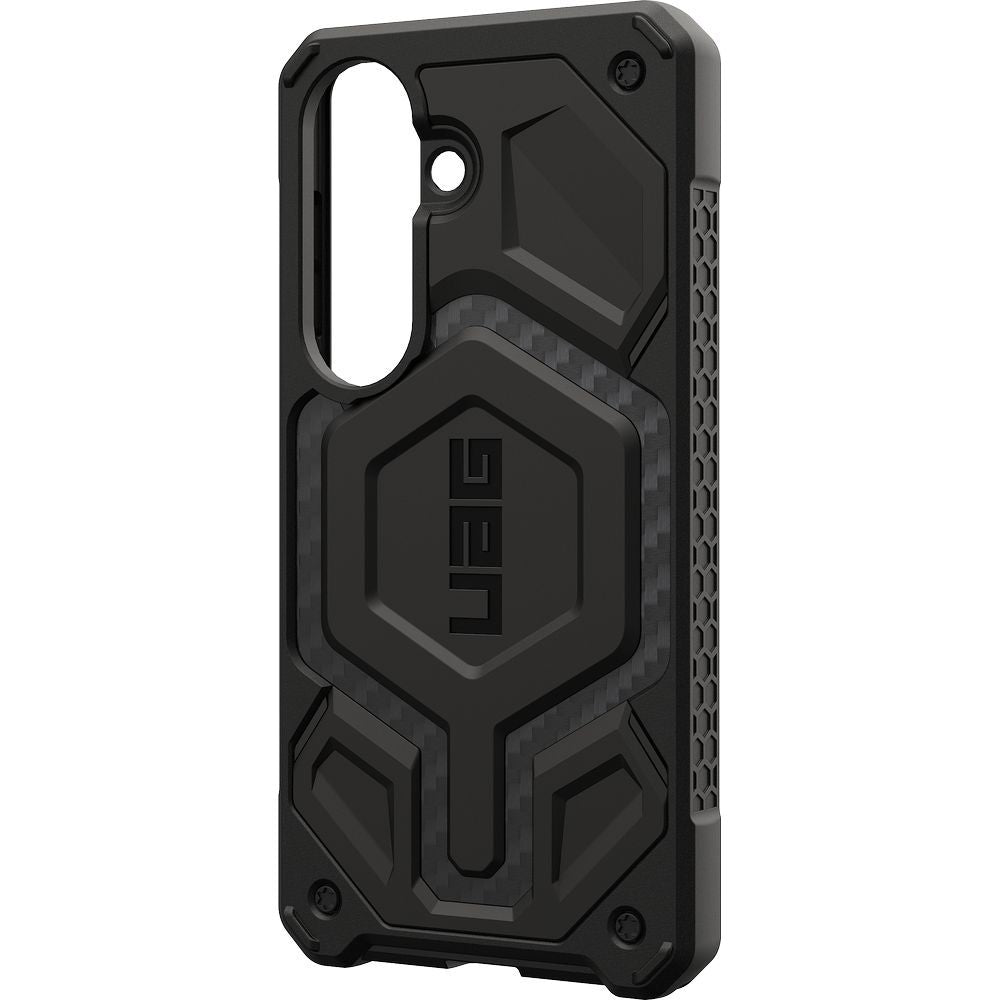 Handyhülle für Galaxy S26, Urban Armor Gear Monarch Pro Mag mit MagSafe, Schwarz mit Kohlefaser