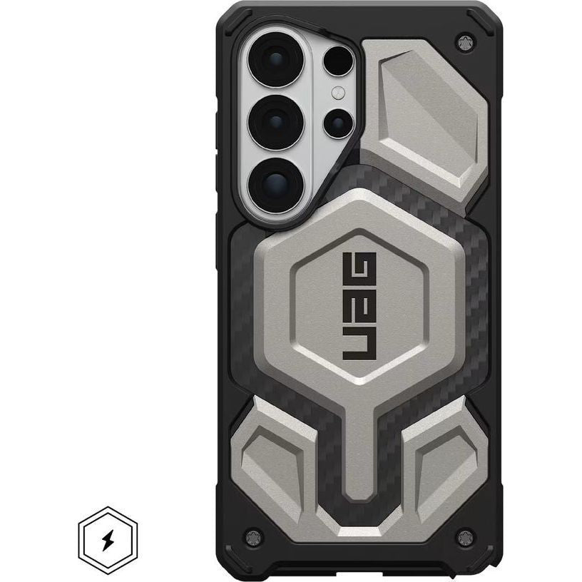 Handyhülle für Galaxy S26 Ultra, Urban Armor Gear Monarch Pro Mag mit MagSafe, Titan/Schwarz mit Kohlefaser