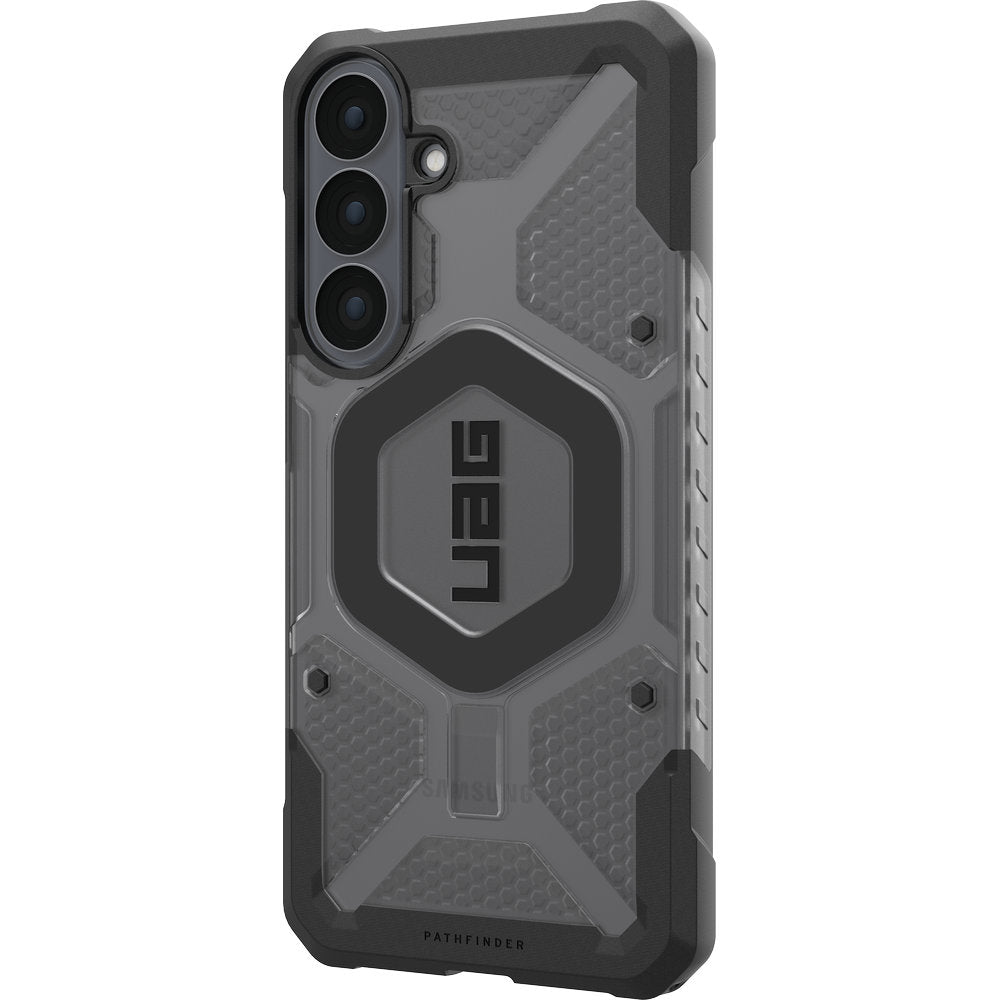 Handyhülle für Galaxy S26 FE, Urban Armor Gear Pathfinder Clear mit MagSafe, Durchscheinend-Schwarz (11/16)