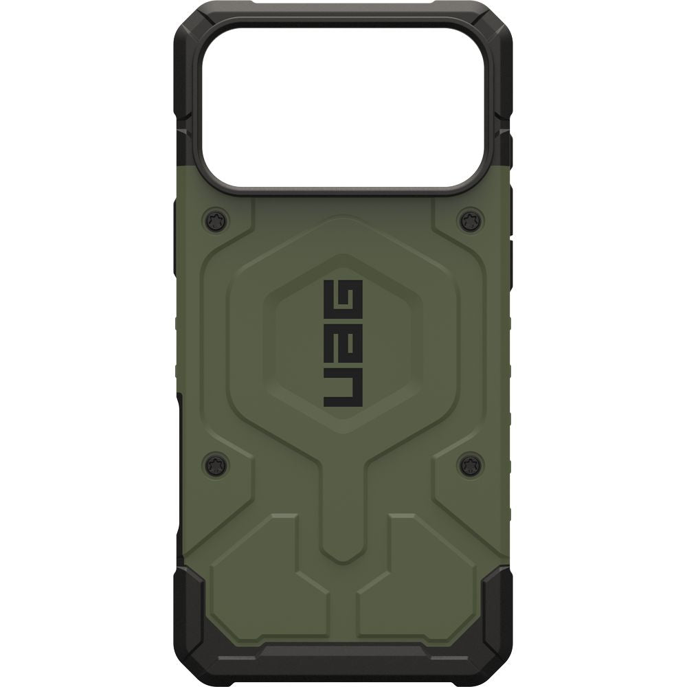 Handyhülle für iPhone 18 Pro Max / 17 Pro Max, UAG Pathfinder Mag mit MagSafe, Olivgrün mit schwarzen Rahmen
