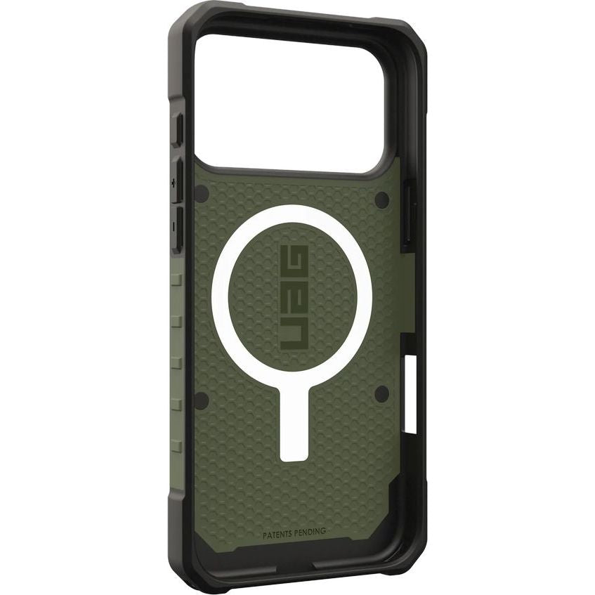 Handyhülle für iPhone 18 Pro Max / 17 Pro Max, UAG Pathfinder Mag mit MagSafe, Olivgrün mit schwarzen Rahmen