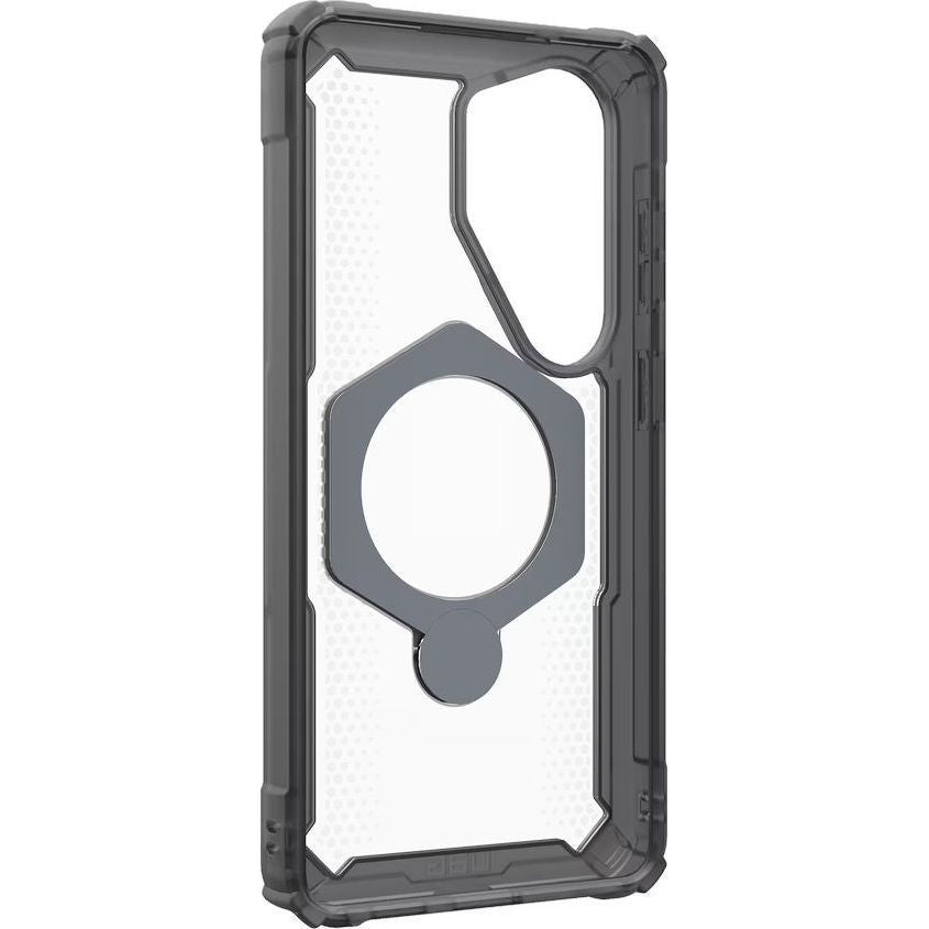 Handyhülle für Galaxy S26 Ultra, Urban Armor Gear Plasma XTE 360 Mag mit MagSafe, Transparent und Grau mit orangem Element