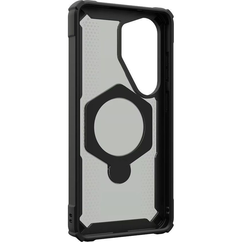 Handyhülle für Galaxy S26 Ultra, Urban Armor Gear Plasma XTE 360 Mag mit MagSafe, Durchscheinend und Schwarz mit gelbem Element