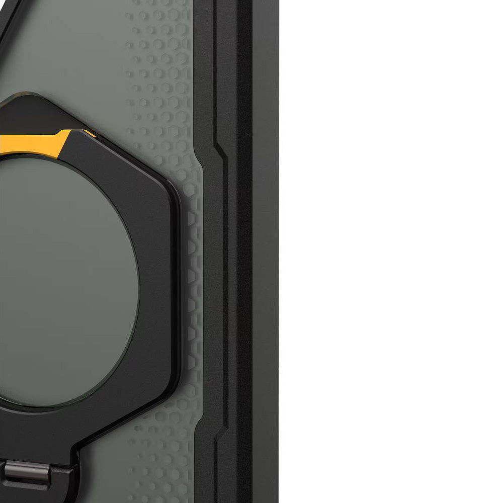 Handyhülle für Galaxy S26 Ultra, Urban Armor Gear Plasma XTE 360 Mag mit MagSafe, Durchscheinend und Schwarz mit gelbem Element