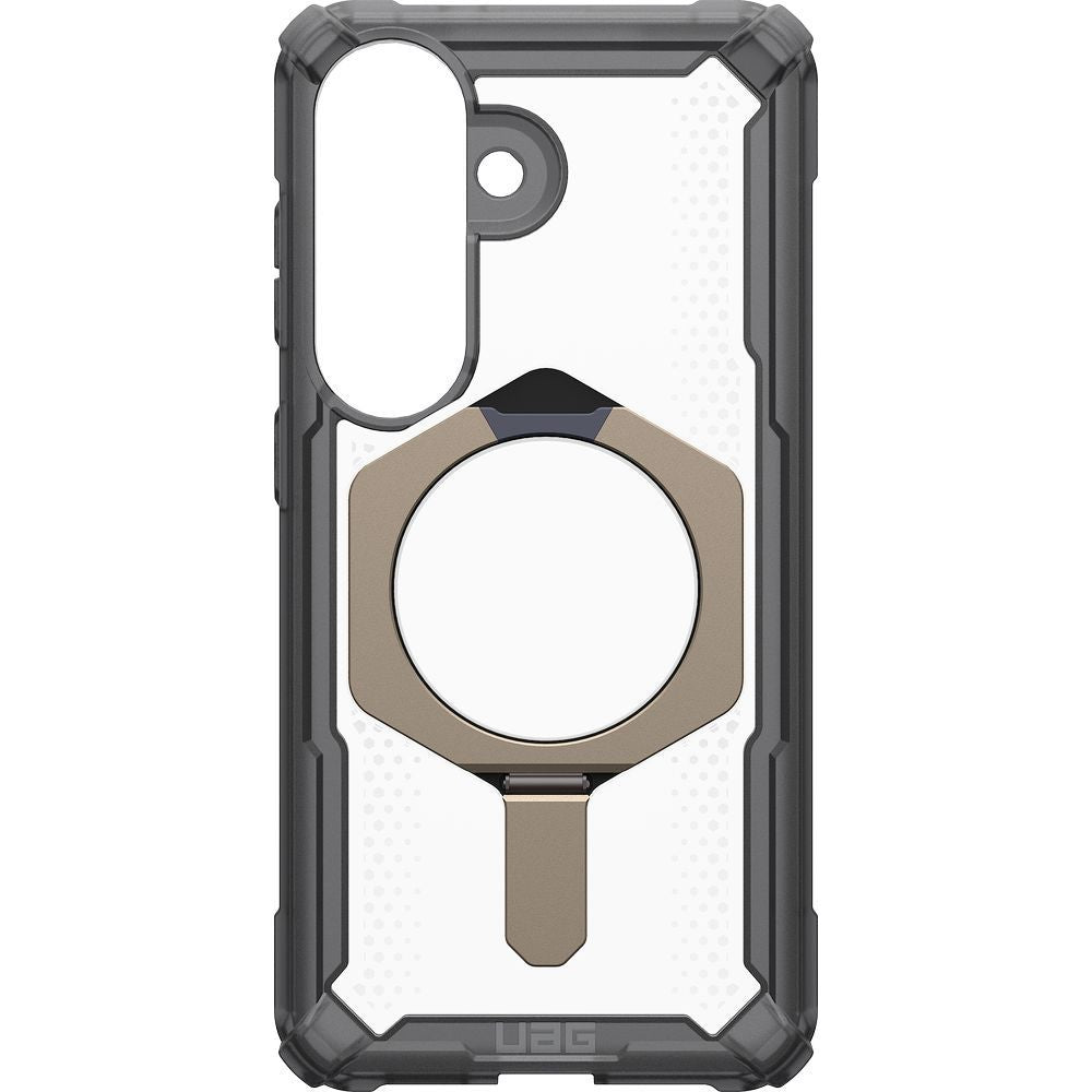 Handyhülle für Galaxy S26, Urban Armor Gear Plasma XTE Mag mit MagSafe, Transparent und Grau mit titan Element