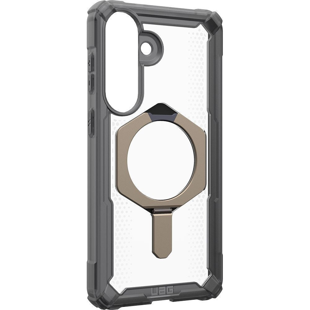 Handyhülle für Galaxy S26 Plus, Urban Armor Gear Plasma XTE Mag mit MagSafe, Transparent und Grau mit titan Element