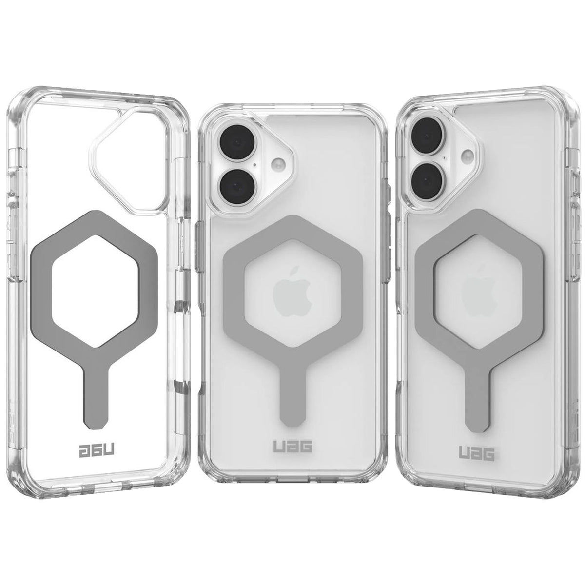 Handyhülle für iPhone 16, UAG Plyo Mag mit MagSafe, Transparent und Weiß