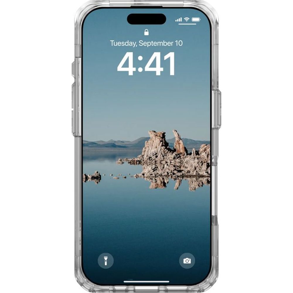 Handyhülle für iPhone 16 Pro, Urban Armor Gear Plyo Mag mit MagSafe, Transparent und Weiß